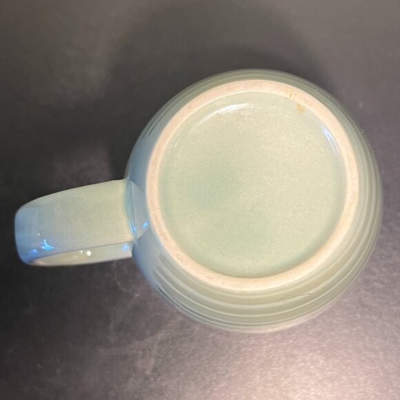 Jade Green Glossy Glaze Stoneware Mug Overlaid w/ Darker Green Stripes ~ Hygge - Picture 10 of 10